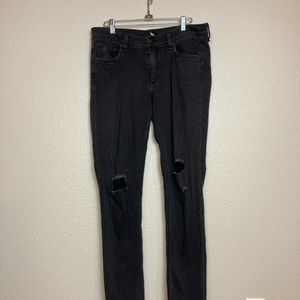 Rag & Bone skinny black jean distressed size 30 Womens